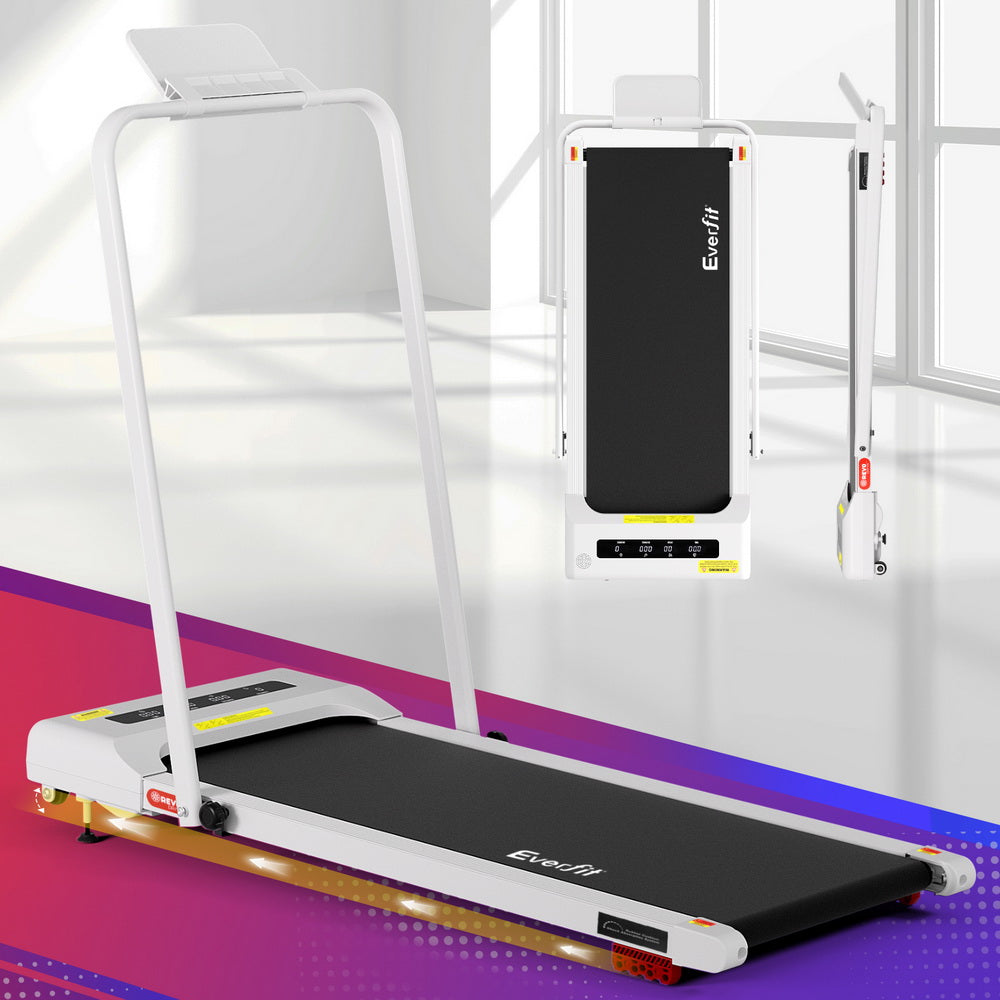 Treadmills: Everfit Treadmill Electric Walking Pad Incline Under Desk 380mm White