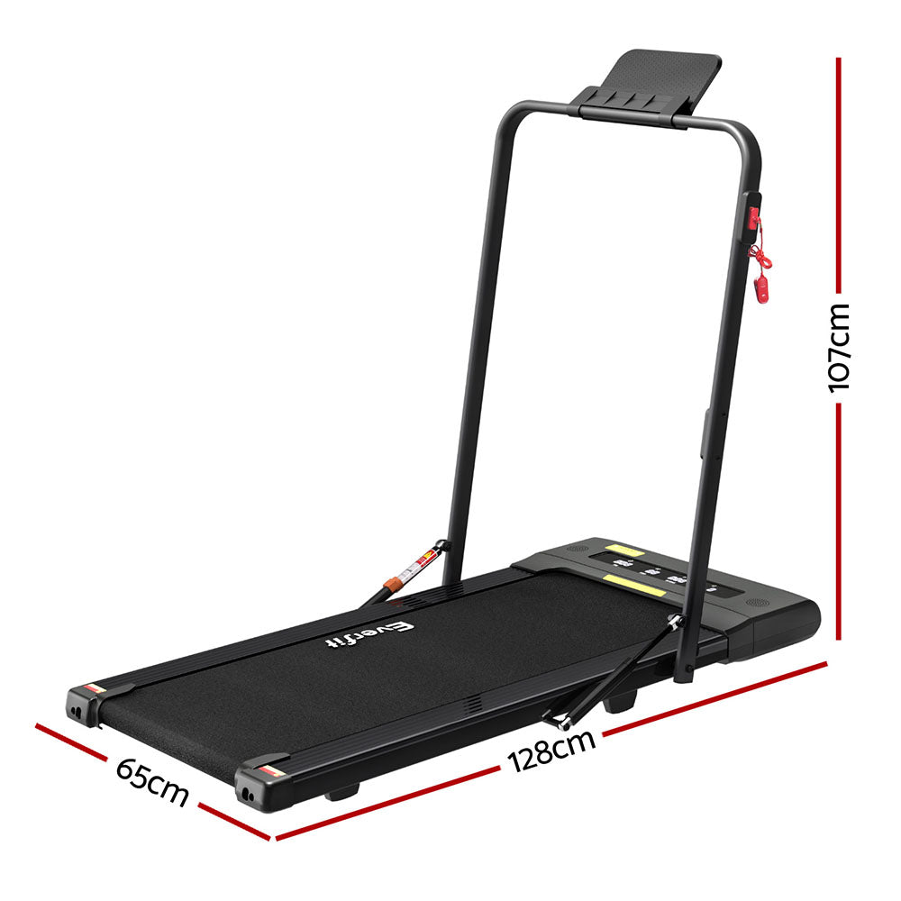 Treadmills: Everfit Treadmill Electric Walking Pad Under Desk Home Gym Fitness 400mm Black
