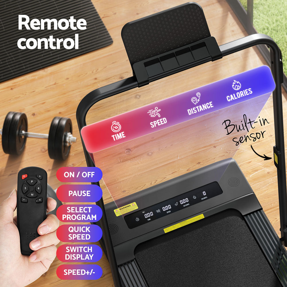 Treadmills: Everfit Treadmill Electric Walking Pad Under Desk Home Gym Fitness 400mm Black