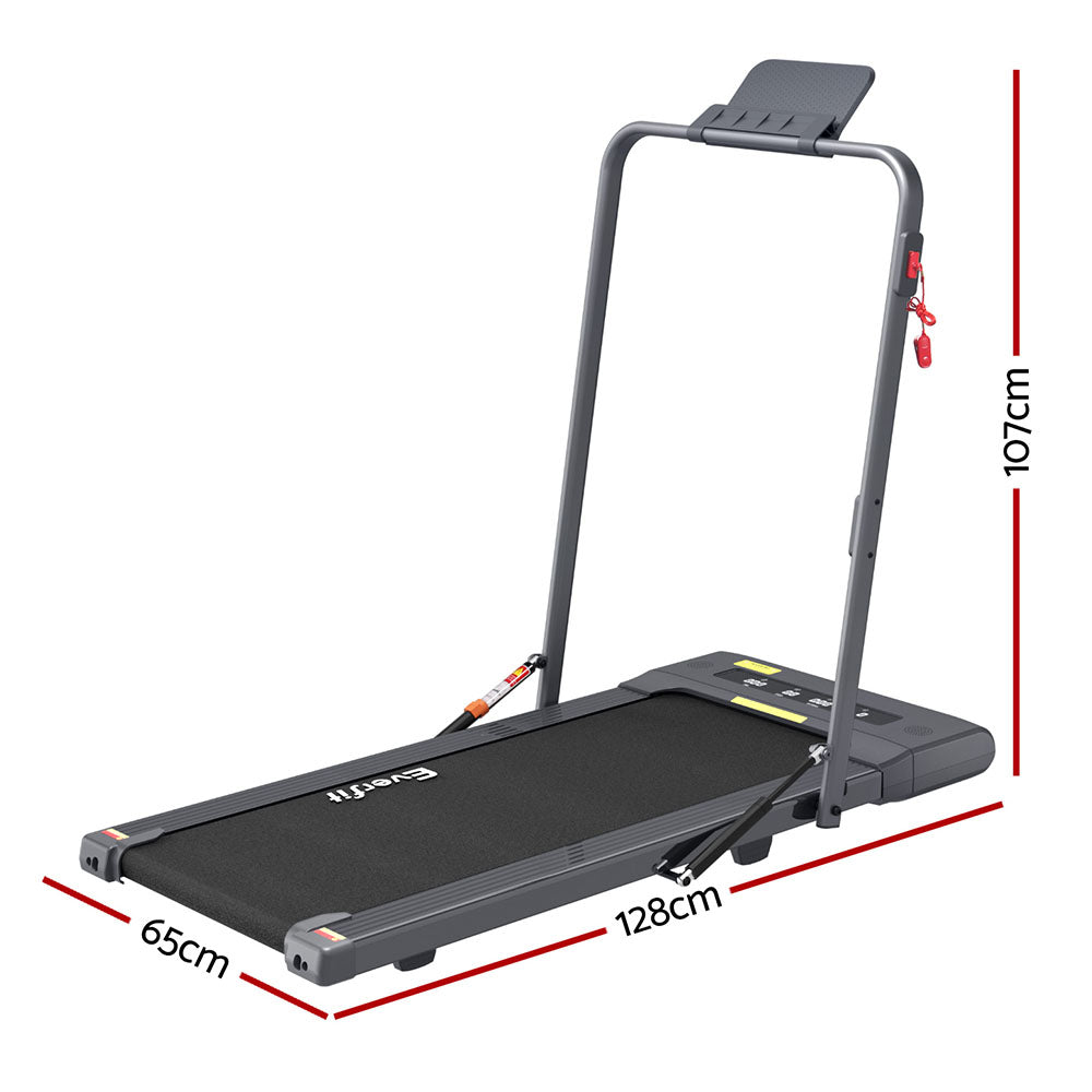 Treadmills: Everfit Treadmill Electric Walking Pad Under Desk Home Gym Fitness 400mm Grey
