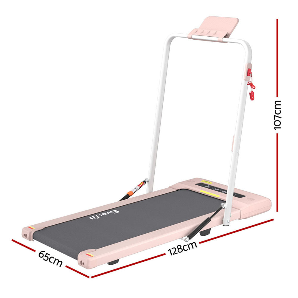 Treadmills: Everfit Treadmill Electric Walking Pad Under Desk Home Gym Fitness 400mm Pink
