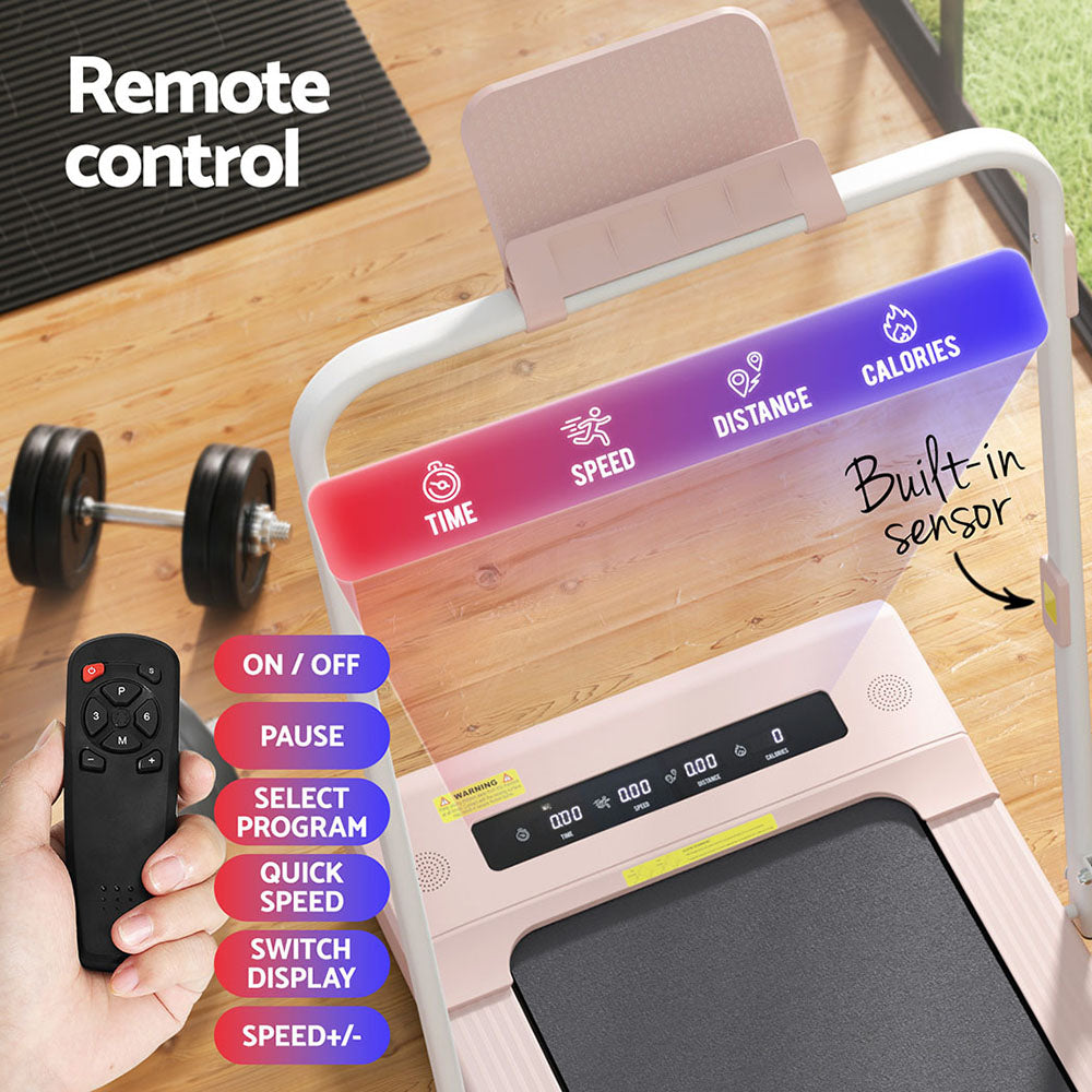 Treadmills: Everfit Treadmill Electric Walking Pad Under Desk Home Gym Fitness 400mm Pink