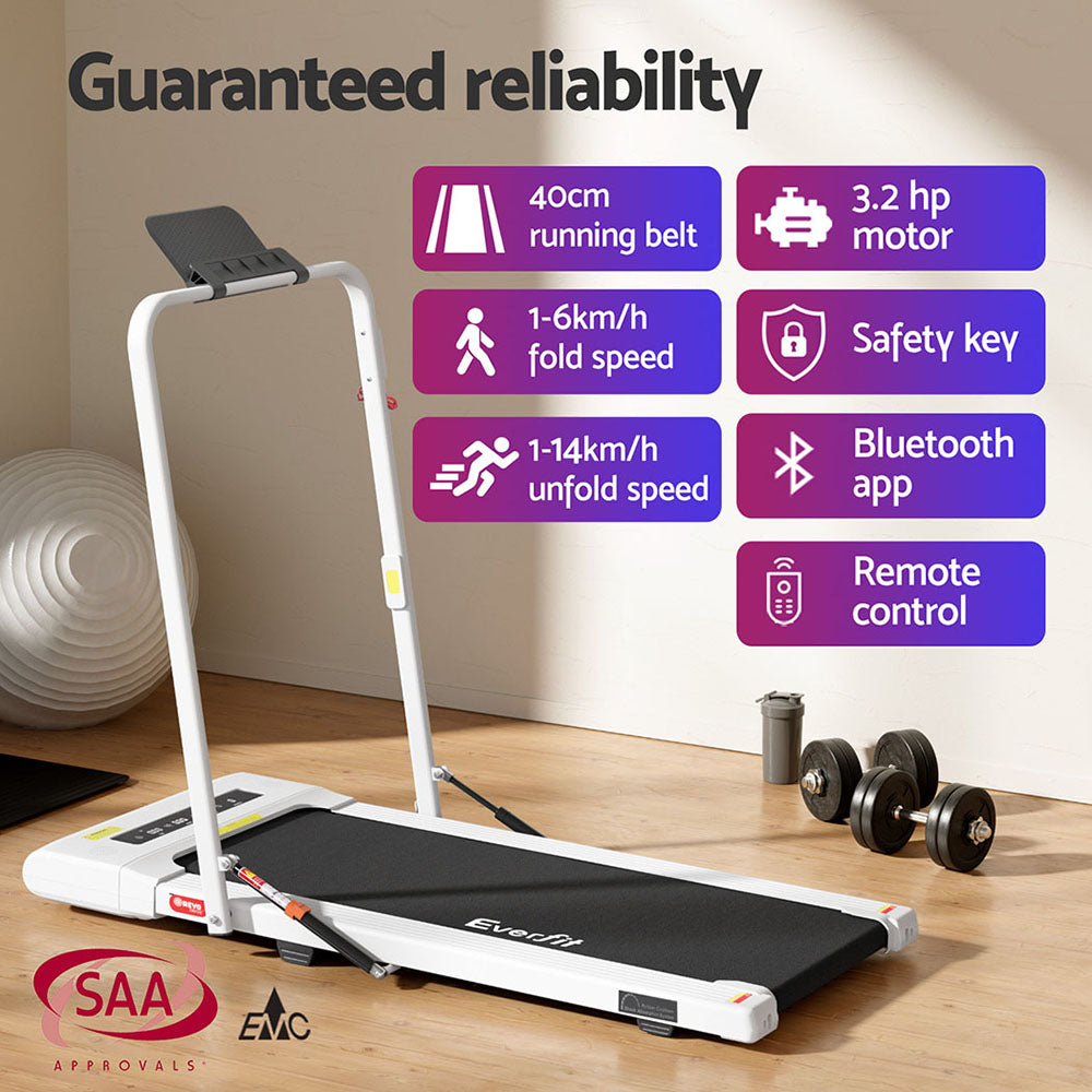 Treadmills: Everfit Treadmill Electric Walking Pad Under Desk Home Gym Fitness 400mm White