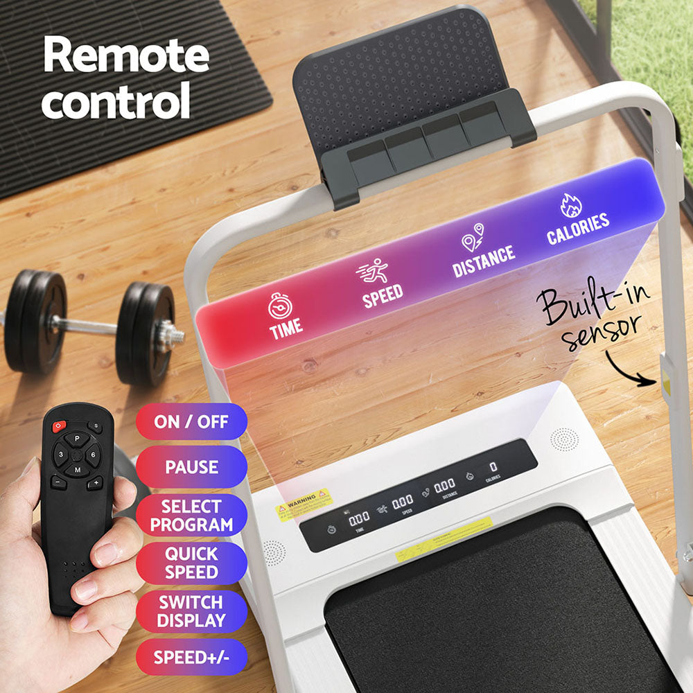 Treadmills: Everfit Treadmill Electric Walking Pad Under Desk Home Gym Fitness 400mm White