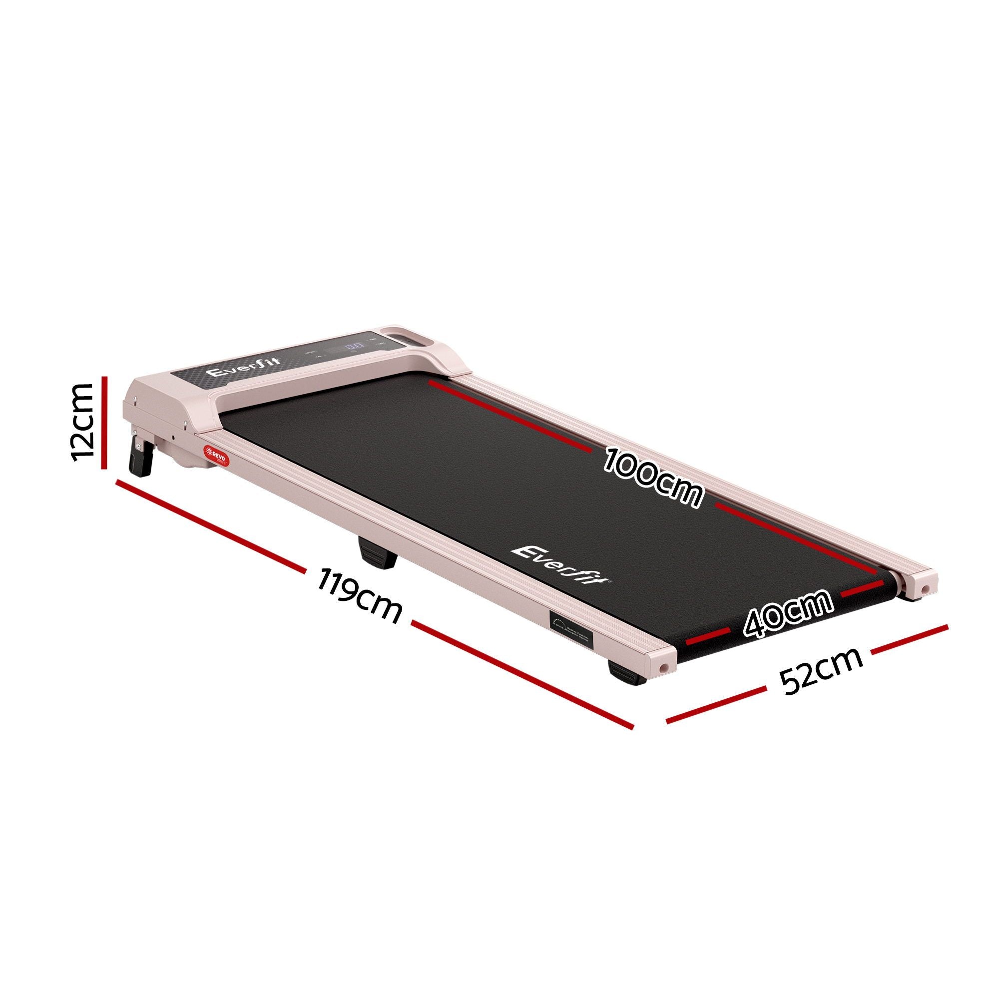Everfit 3 in 1 Walking Pad Treadmill 12% Incline Under Desk Treadmills for Home Gym With 40cm Wide Belt Pink