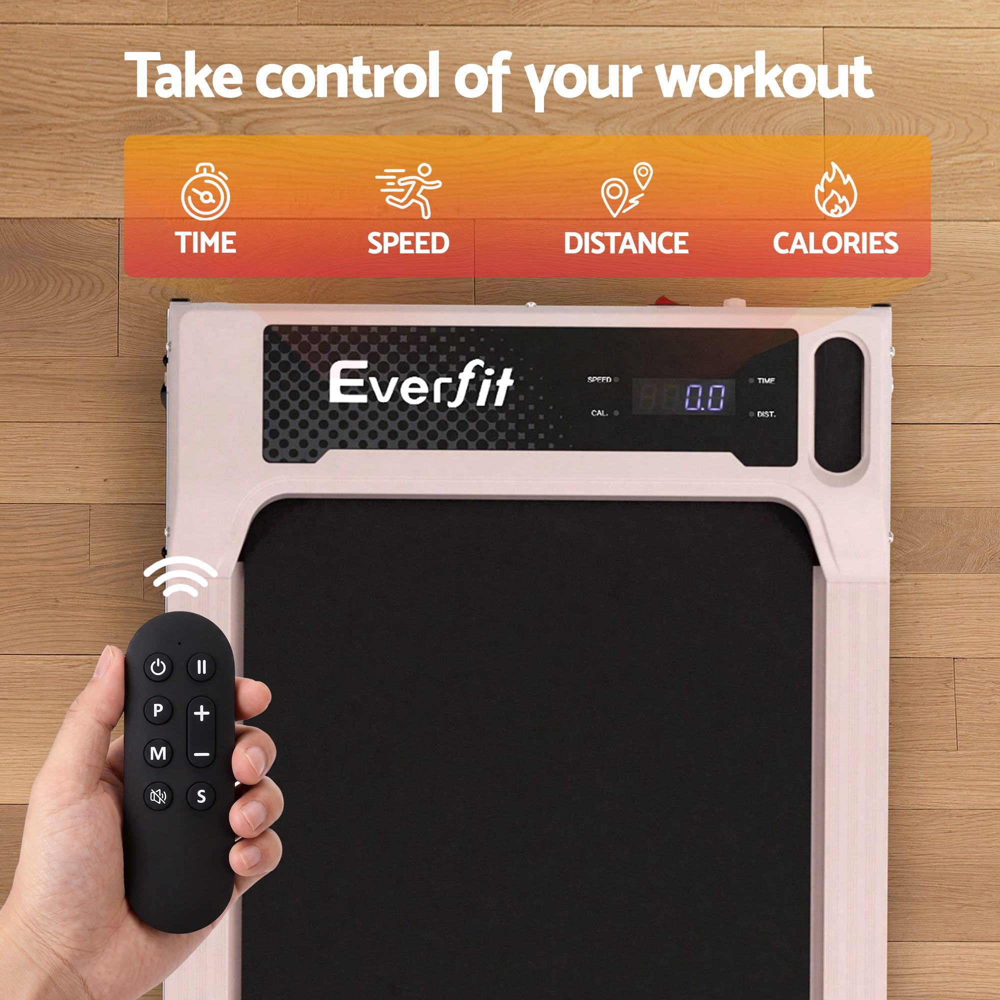 Everfit 3 in 1 Walking Pad Treadmill 12% Incline Under Desk Treadmills for Home Gym With 40cm Wide Belt Pink