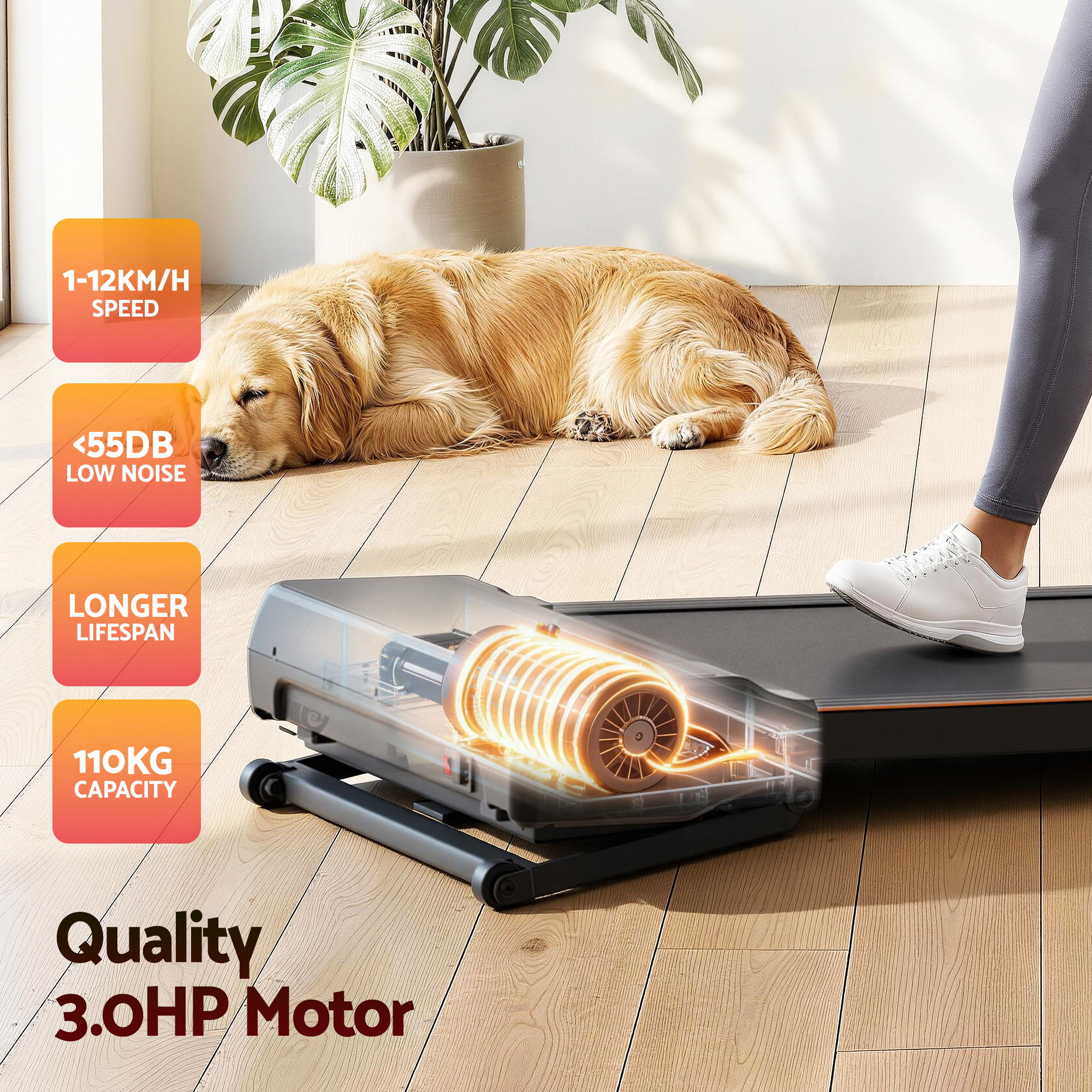 Treadmills: Everfit 3 in 1 Walking Pad Treadmill 20% Auto Incline Under Desk Treadmills for Home Gym With 40cm Wide Belt