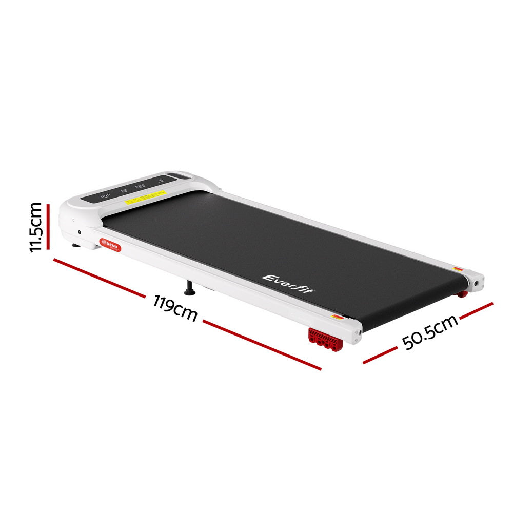 Treadmills: Everfit Treadmill Electric Walking Pad with Incline Under Desk Home Gym White