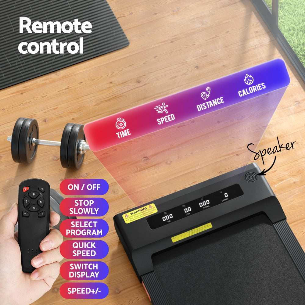 Treadmills: Everfit Treadmill Electric Walking Pad Under Desk Home Gym Fitness 400mm Black