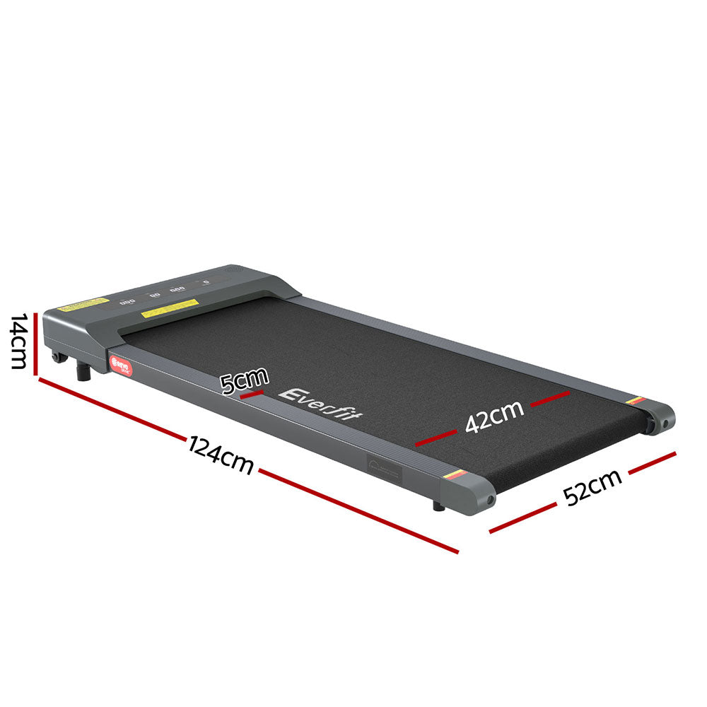 Treadmills: Everfit Treadmill Electric Walking Pad Under Desk Home Gym Fitness 400mm Grey