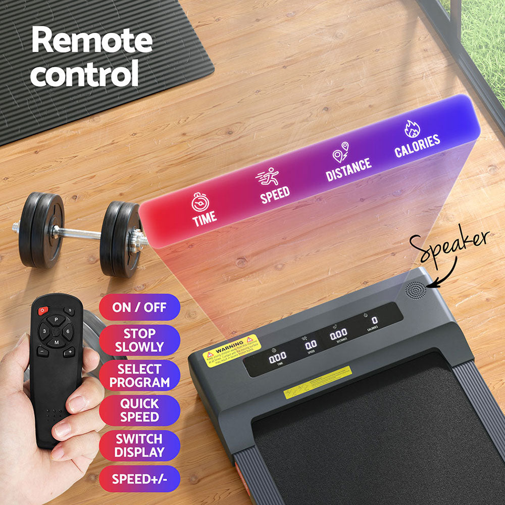 Treadmills: Everfit Treadmill Electric Walking Pad Under Desk Home Gym Fitness 400mm Grey