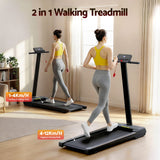 Treadmills: Everfit Walking Pad Treadmill 2 in 1 Foldable for Home Gym 40cm Wide Belt 12 Programs with App