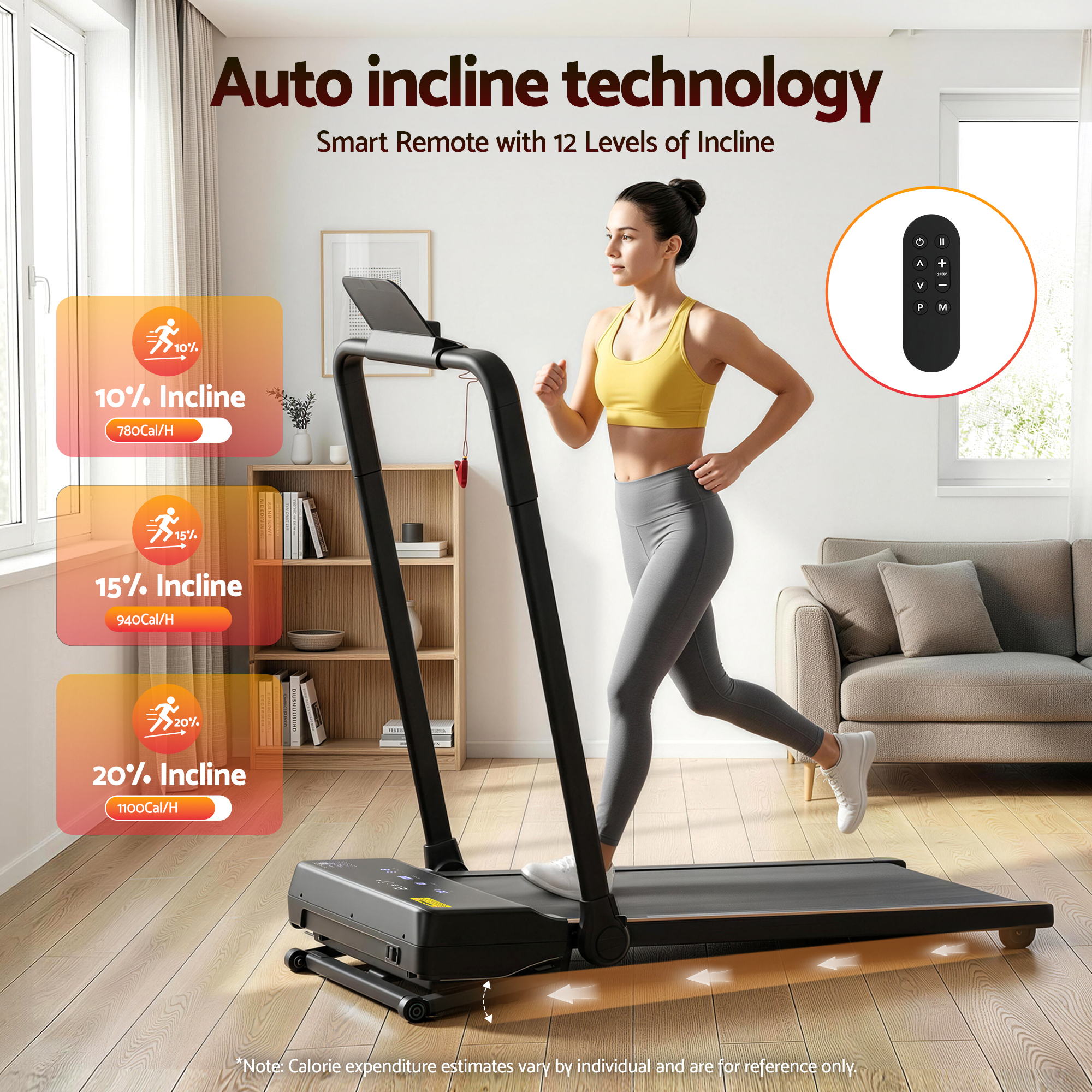 Treadmills: Everfit 3 in 1 Walking Pad Treadmill 20% Auto Incline Under Desk Foldable Treadmills for Home With 40cm Wide Belt