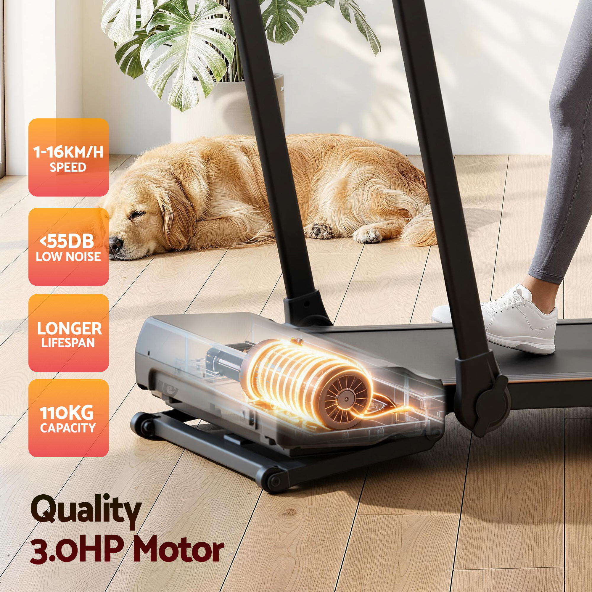 Treadmills: Everfit 3 in 1 Walking Pad Treadmill 20% Auto Incline Under Desk Foldable Treadmills for Home With 40cm Wide Belt