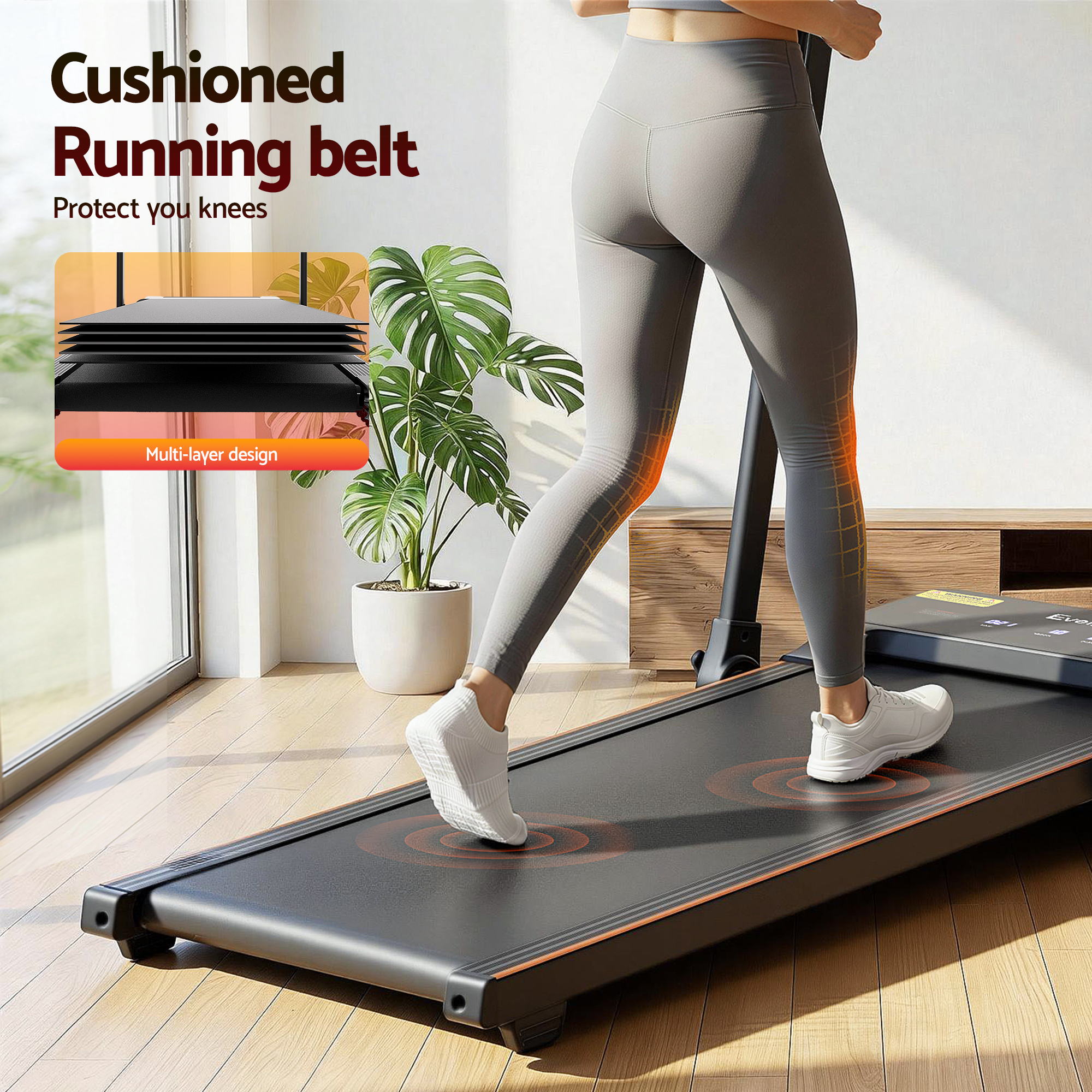 Treadmills: Everfit 3 in 1 Walking Pad Treadmill 20% Auto Incline Under Desk Foldable Treadmills for Home With 40cm Wide Belt