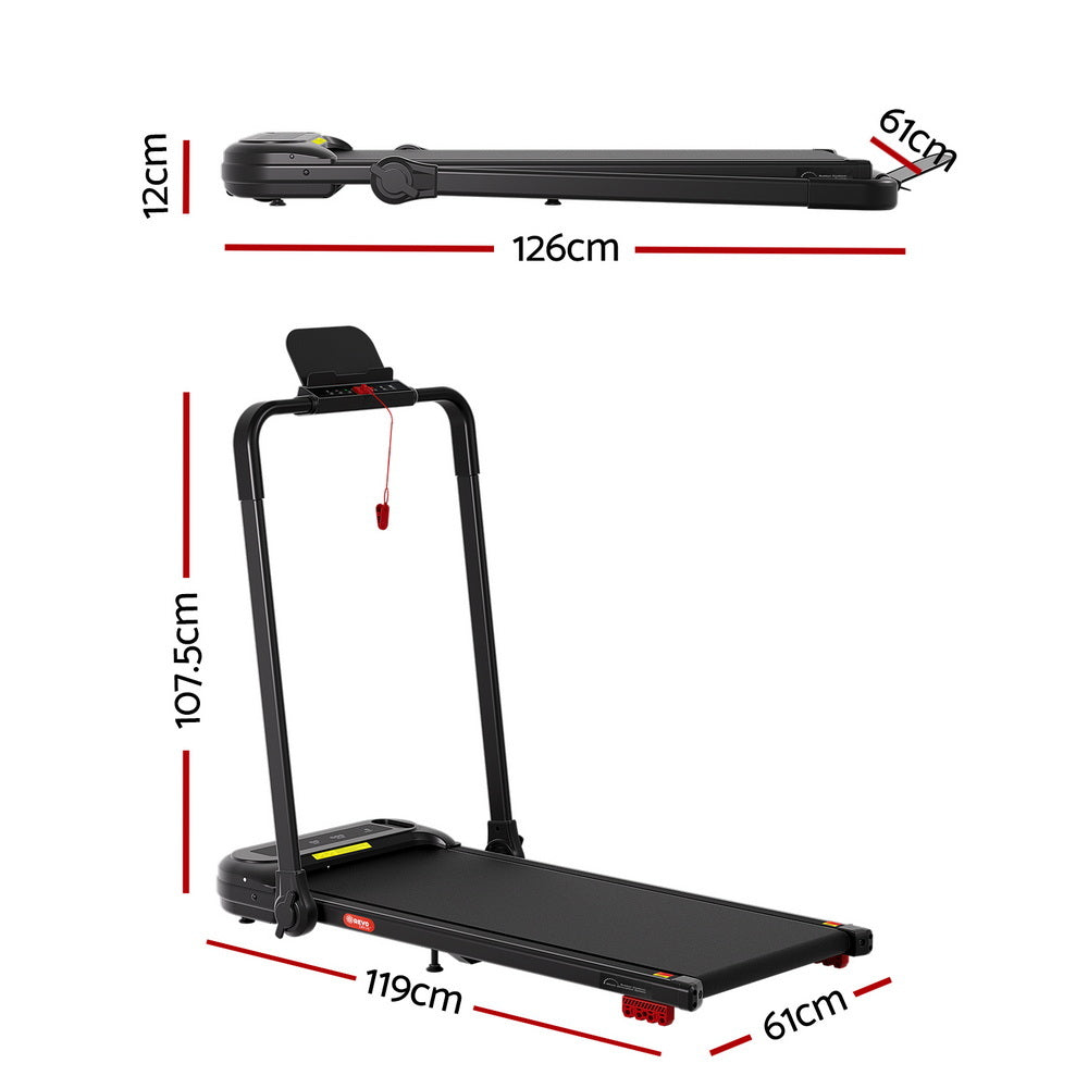 Treadmills: Everfit Treadmill Electric Walking Pad with Incline Foldable for Home Gym Black