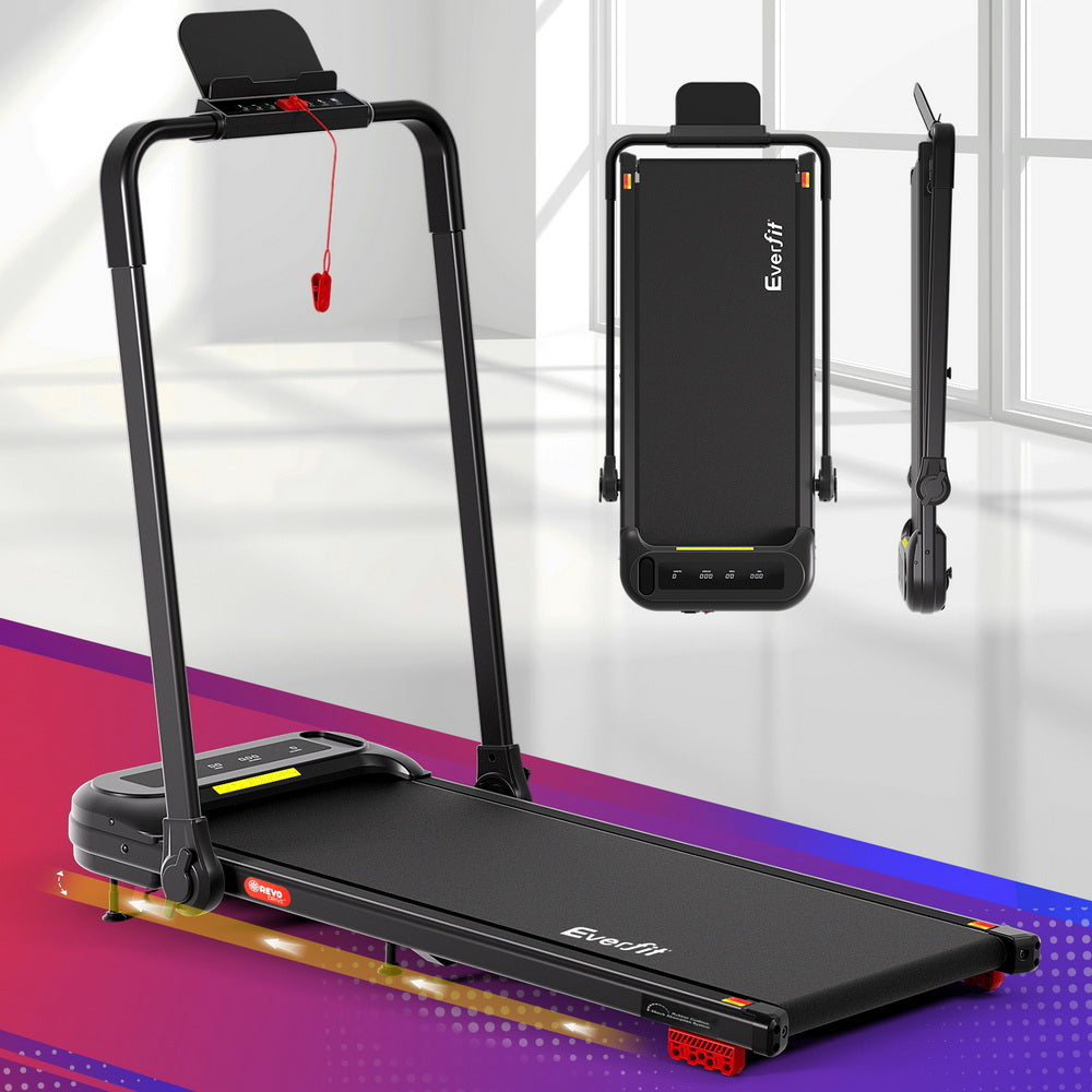 Treadmills: Everfit Treadmill Electric Walking Pad with Incline Foldable for Home Gym Black