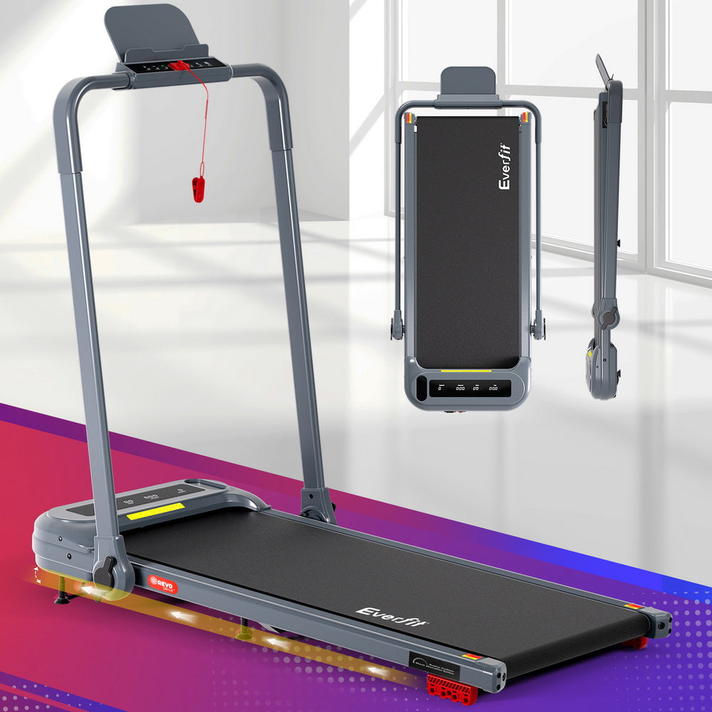 Treadmills: Everfit Treadmill Electric Walking Pad with Incline Foldable for Home Gym Grey