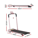 Everfit Treadmill Electric Walking Pad with Incline Foldable for Home Gym Pink