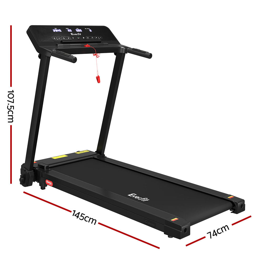 Treadmills: Everfit Treadmill Electric Home Gym Fitness Exercise Knob Foldable 420mm Black
