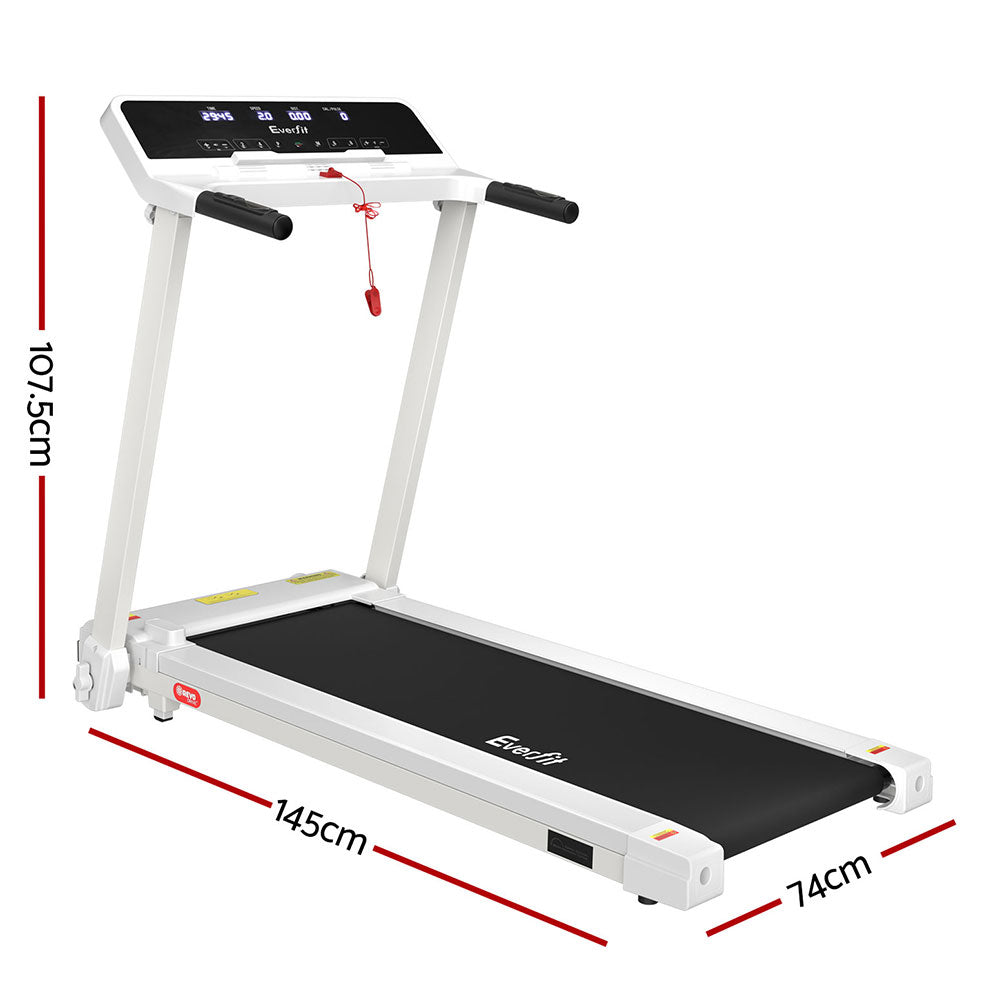 Treadmills: Everfit Treadmill Electric Home Gym Fitness Exercise Knob Foldable 420mm White