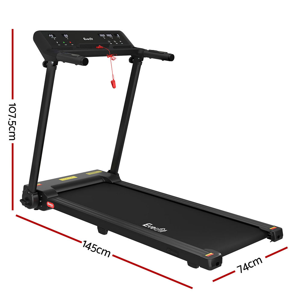 Treadmills: Everfit Treadmill Electric Home Gym Fitness Exercise Knob Foldable 450mm Black