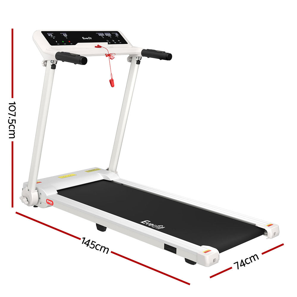 Treadmills: Everfit Treadmill Electric Home Gym Fitness Exercise Knob Foldable 450mm White