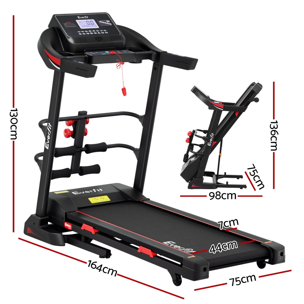 Treadmills: Everfit Treadmill Electric Home Gym Fitness Exercise Machine w/ Sit Up Bar 450mm