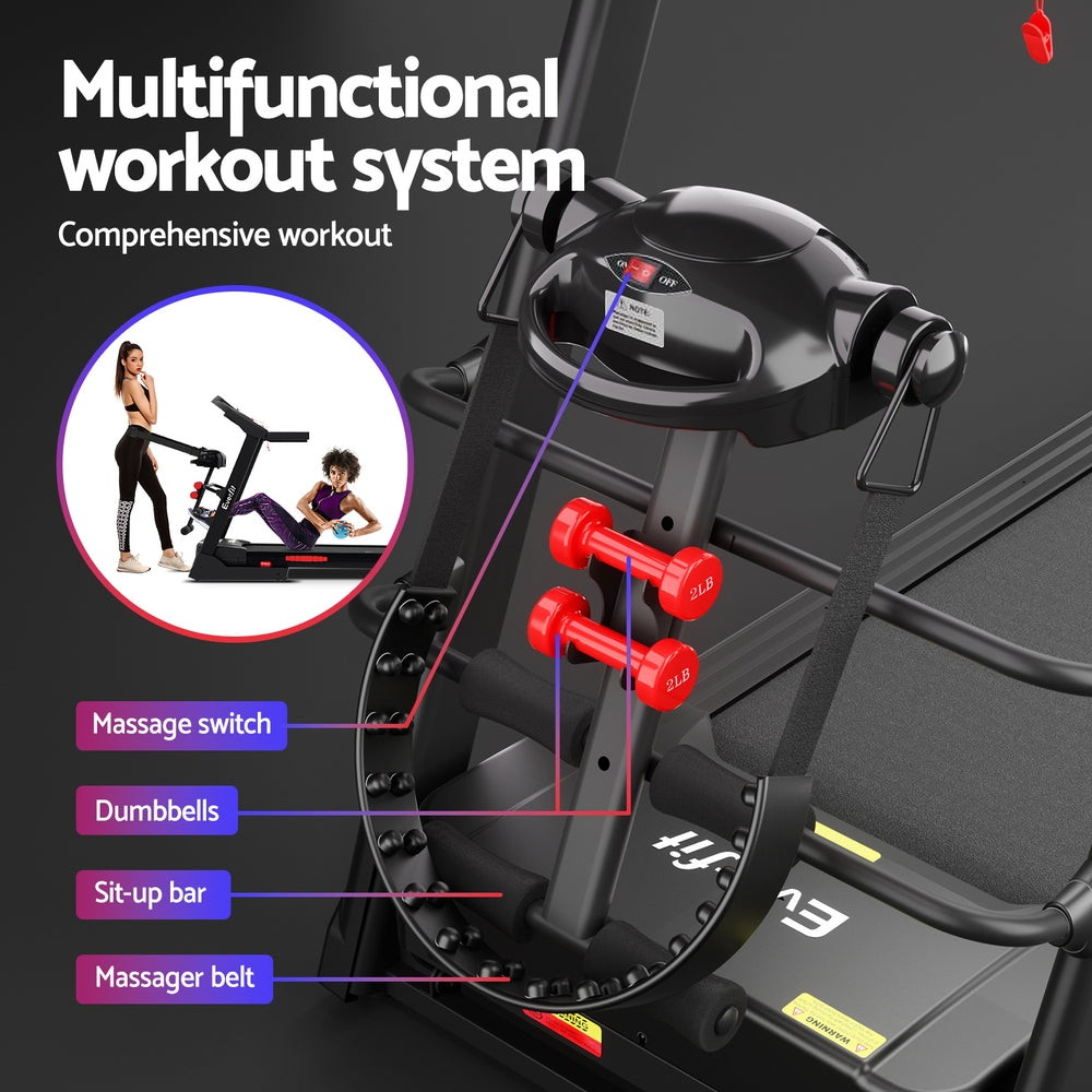 Treadmills: Everfit Treadmill Electric Home Gym Fitness Exercise Machine w/ Massager 480mm