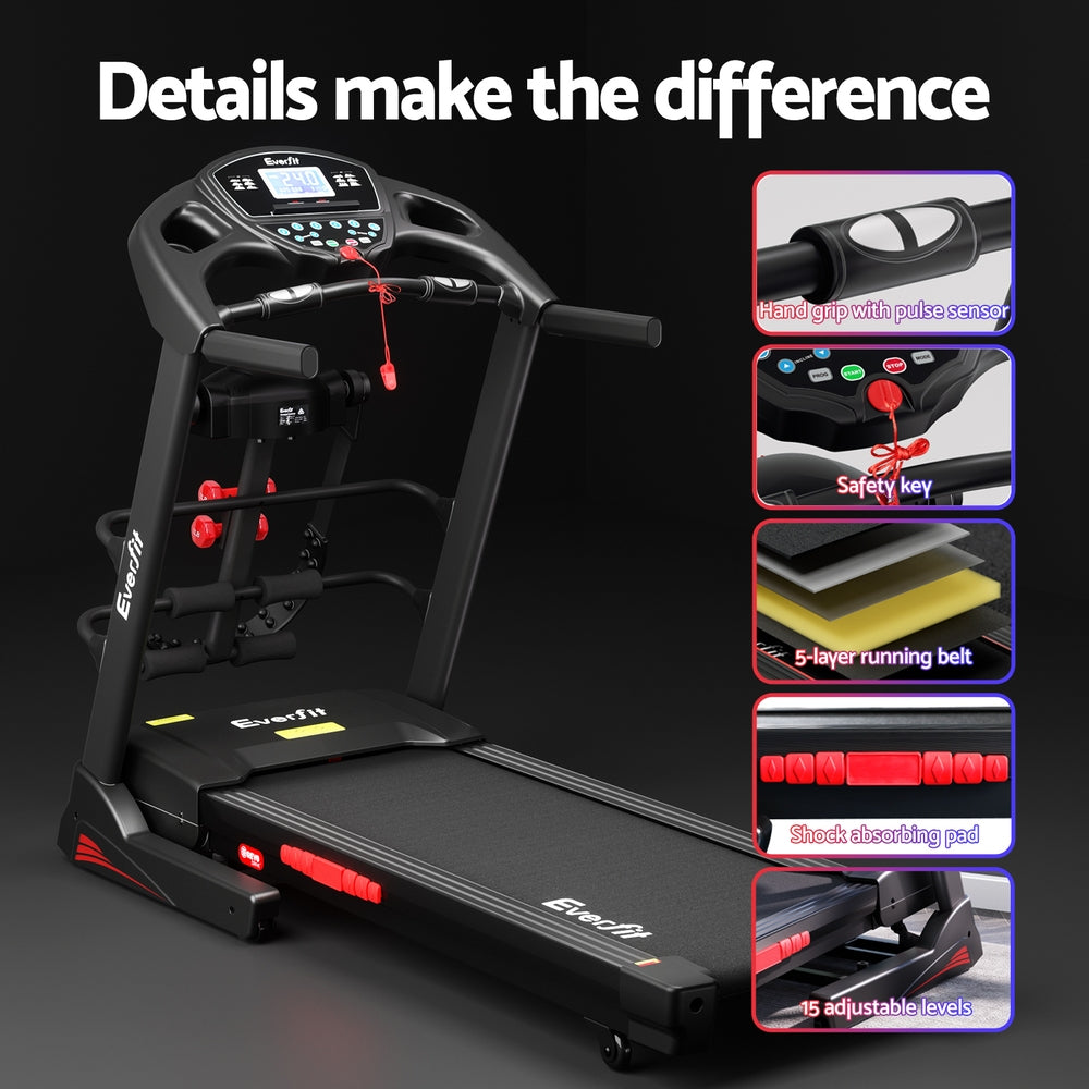 Treadmills: Everfit Treadmill Electric Home Gym Fitness Exercise Machine w/ Massager 480mm