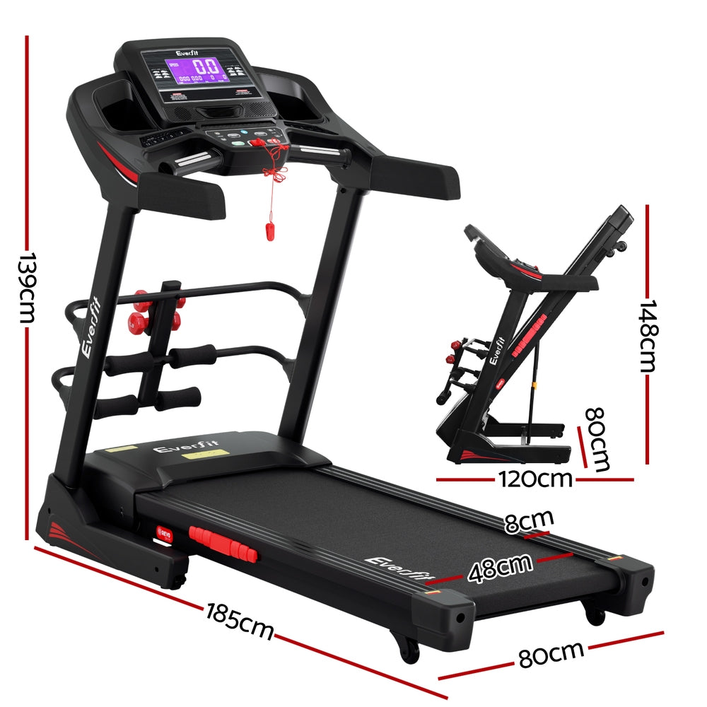 Treadmills: Everfit Treadmill Electric Home Gym Fitness Exercise Machine w/ Sit Up Bar 480mm