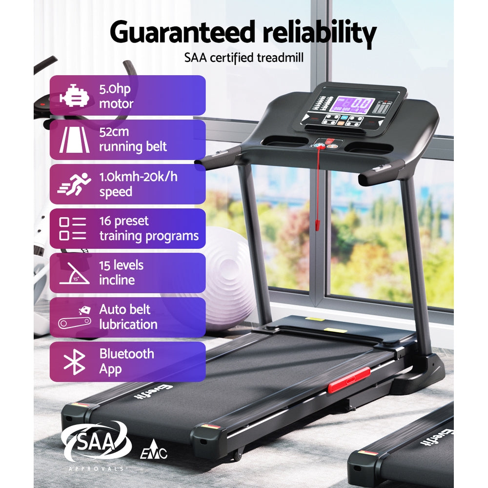 Exercise Bikes: Everfit Treadmill Electric Auto Incline Home Gym Fitness Exercise Machine 520mm