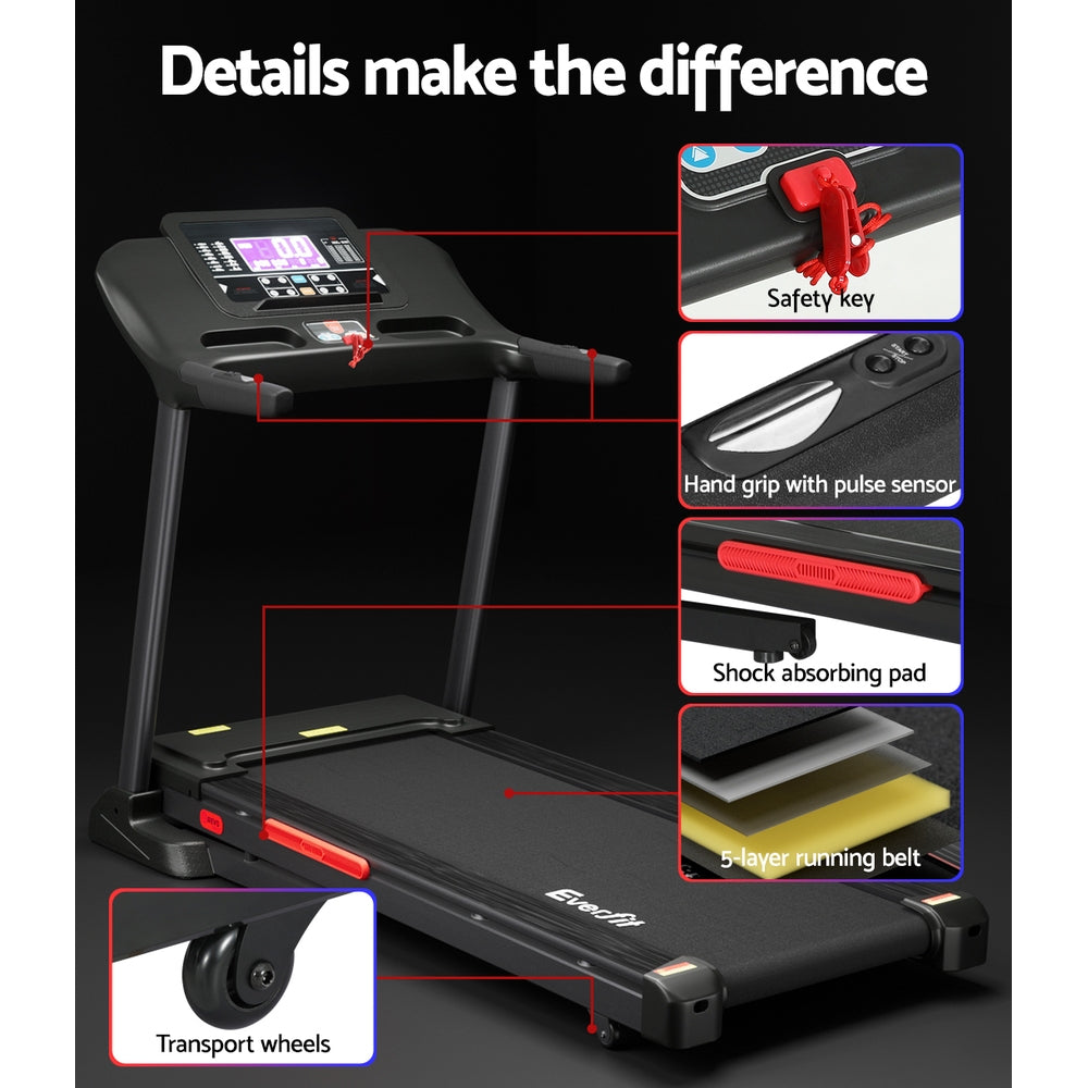 Exercise Bikes: Everfit Treadmill Electric Auto Incline Home Gym Fitness Exercise Machine 520mm