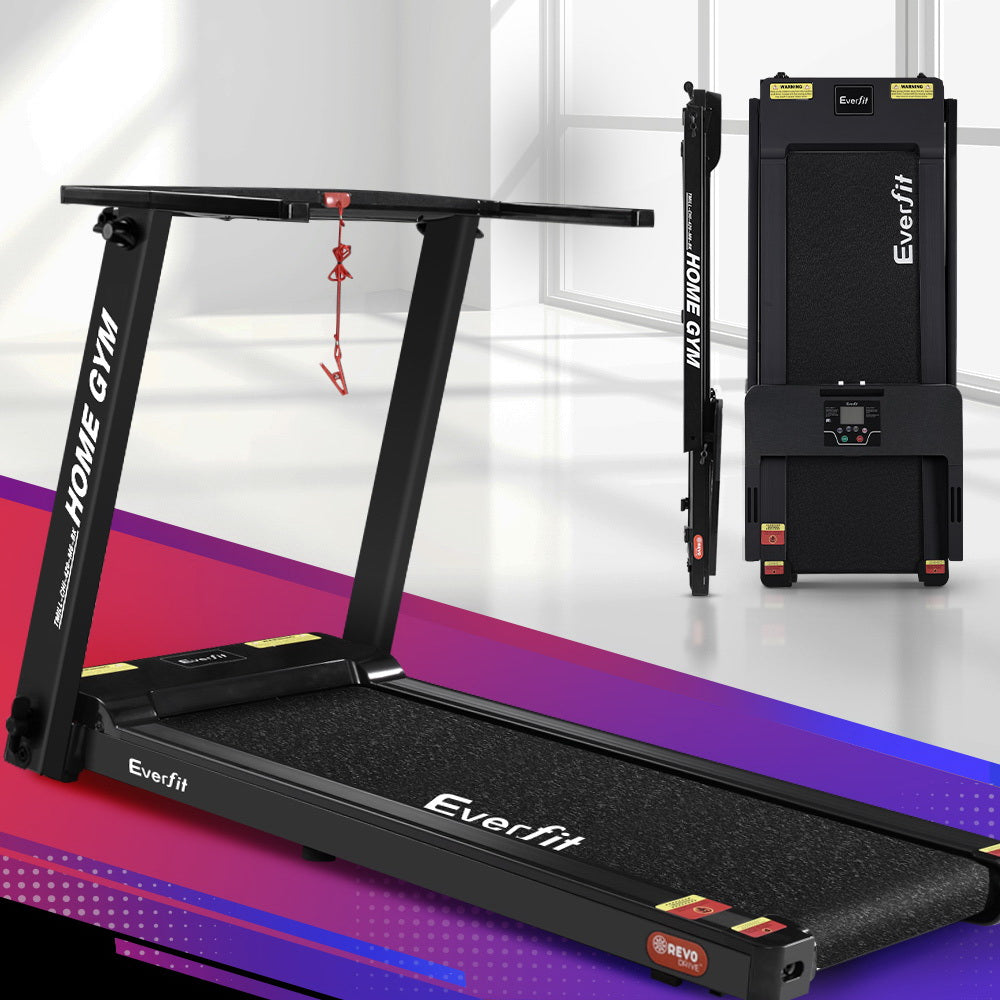 Treadmills: Everfit Treadmill Electric Home Gym Fitness Exercise Fully Foldable 420mm Black