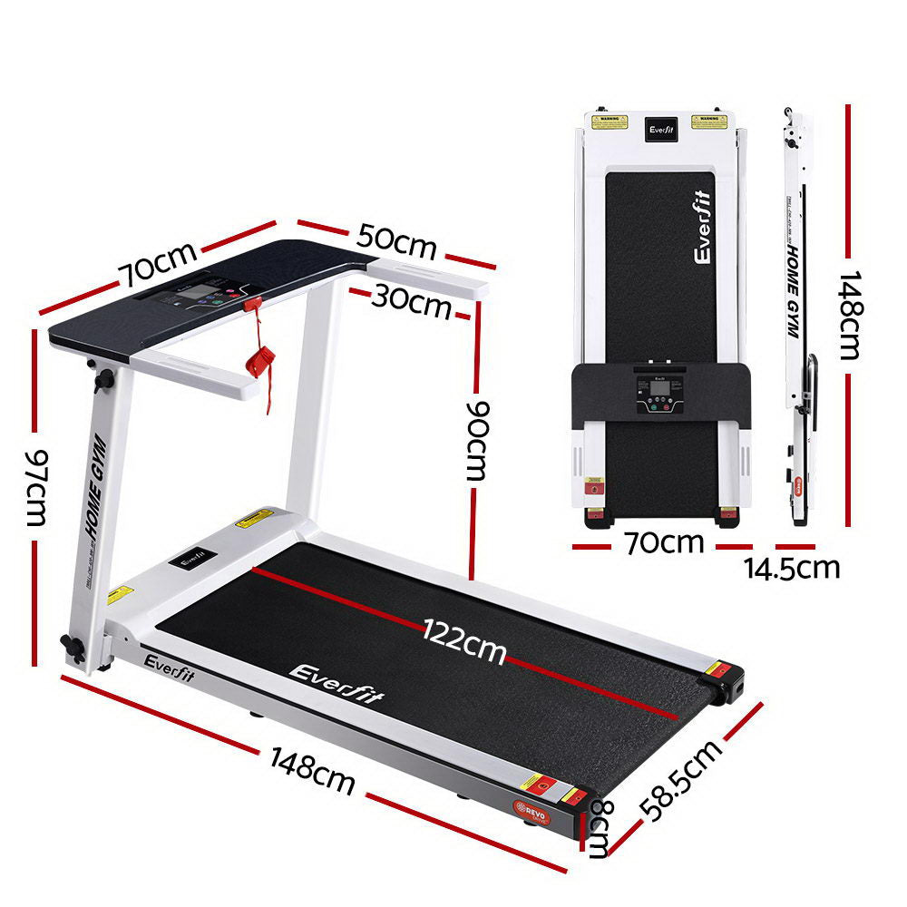 Treadmills: Everfit Treadmill Electric Home Gym Fitness Exercise Fully Foldable 420mm White