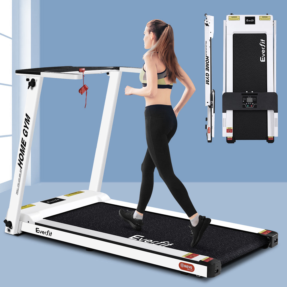 Treadmills: Everfit Treadmill Electric Home Gym Fitness Exercise Fully Foldable 420mm White