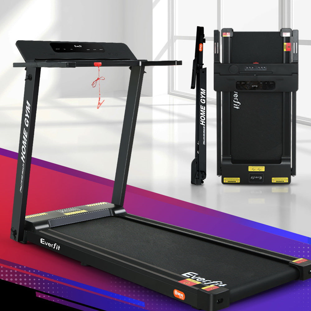 Treadmills: Everfit Treadmill Electric Home Gym Fitness Exercise Fully Foldable 450mm Black