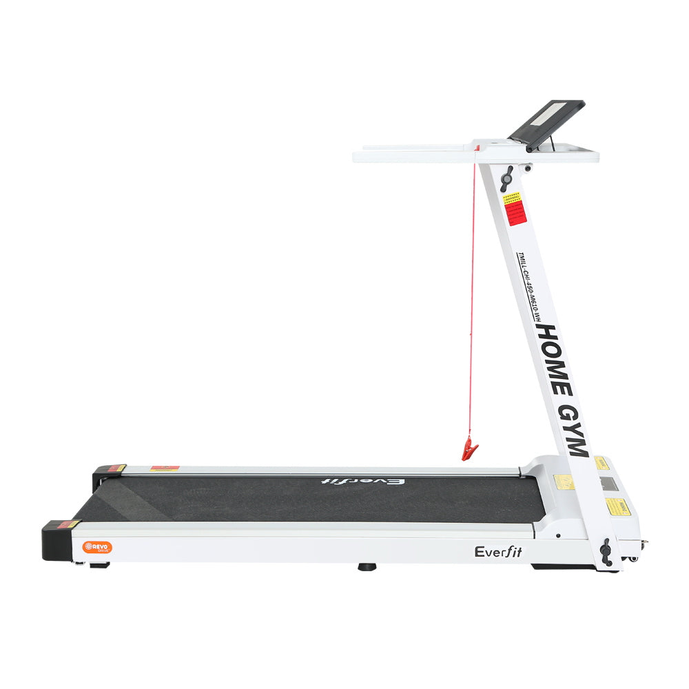 Treadmills: Everfit Treadmill Electric Home Gym Fitness Exercise Fully Foldable 450mm White