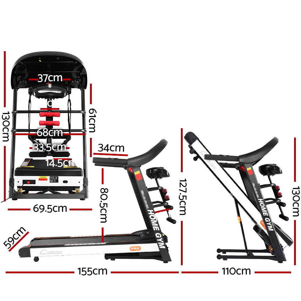 Treadmills: Everfit Treadmill Electric Home Gym Fitness Exercise Machine w/ Massager 450mm