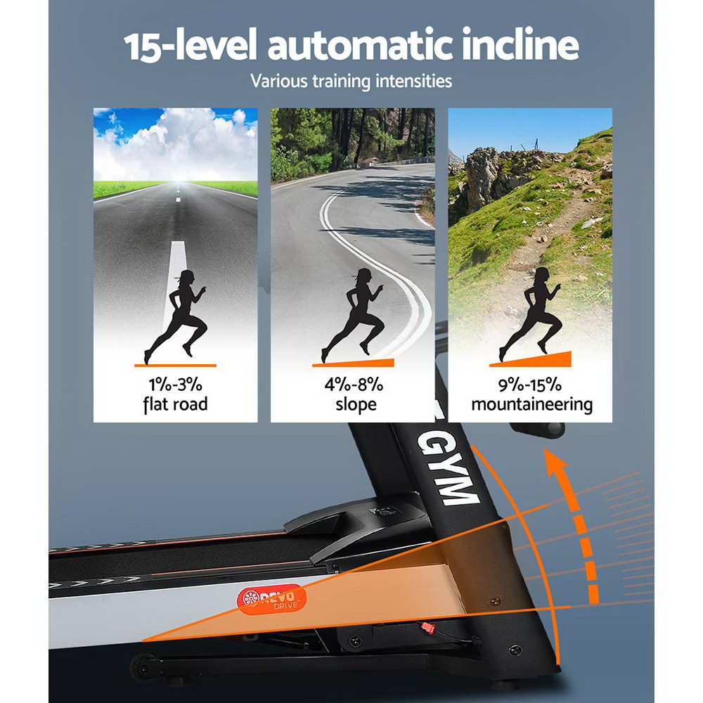 Treadmills: Everfit Treadmill Electric Home Gym Fitness Exercise Machine w/ Massager 450mm