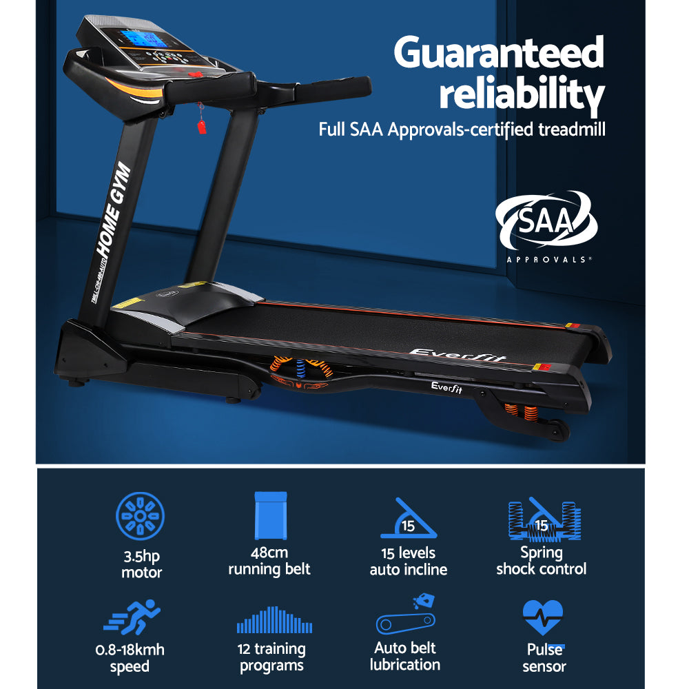 Exercise Bikes: Everfit Treadmill Electric Auto Incline Home Gym Fitness Exercise Machine 480mm