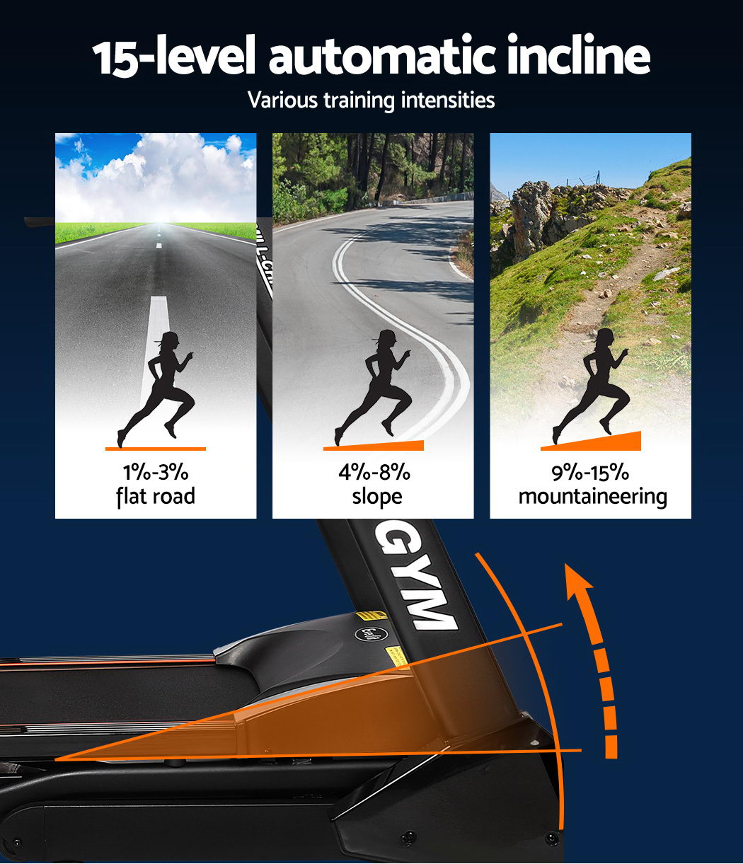 Exercise Bikes: Everfit Treadmill Electric Auto Incline Home Gym Fitness Exercise Machine 480mm