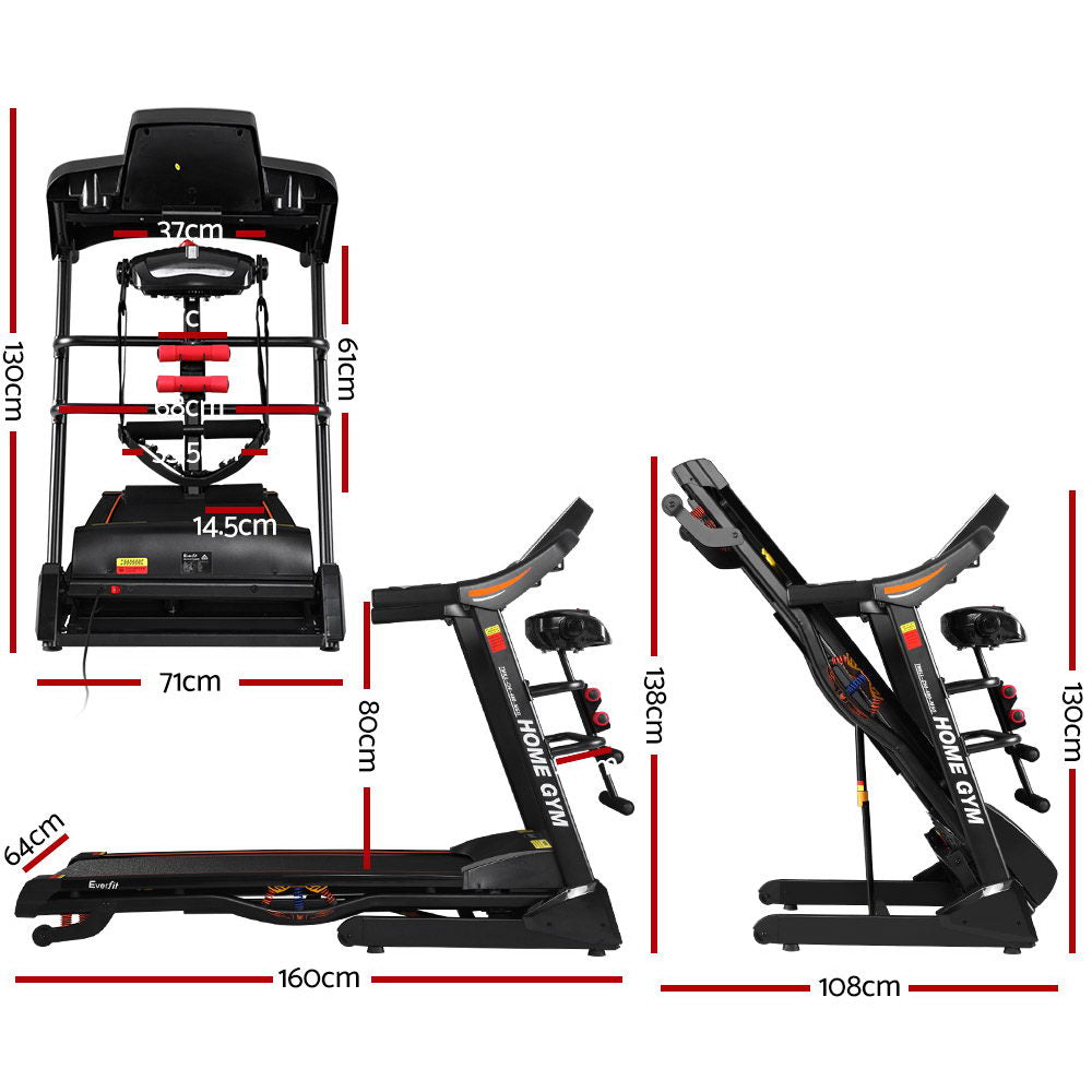 Treadmills: Everfit Treadmill Electric Home Gym Fitness Exercise Machine w/ Massager 480mm