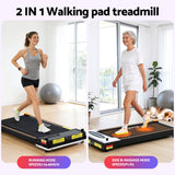 Treadmills: Everfit 2 Side Walking Pad Treadmill with Massage Function Fitness 380mm Black