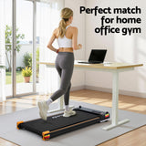 Treadmills: Everfit 2 Side Walking Pad Treadmill with Massage Function Fitness 380mm Black