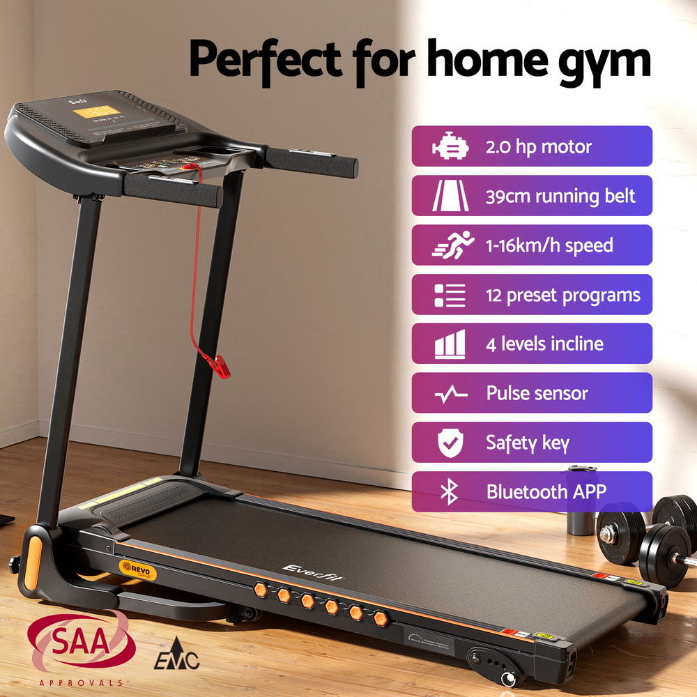 Treadmills: Everfit Treadmill Electric Home Gym Fitness Exercise Equipment Incline 390mm