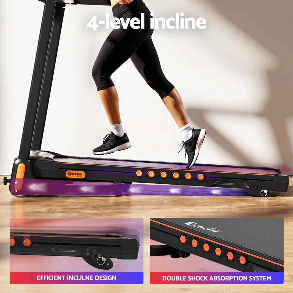 Treadmills: Everfit Treadmill Electric Home Gym Fitness Exercise Equipment Incline 390mm