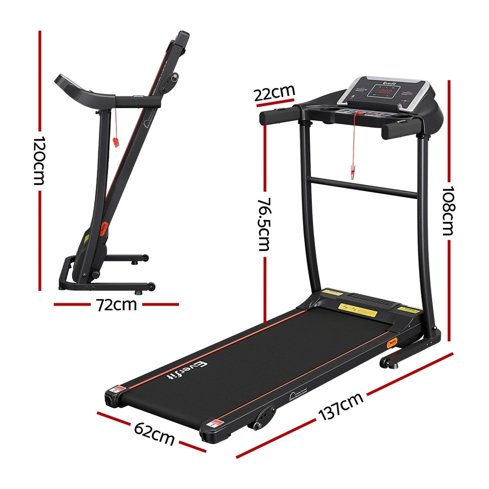 Exercise Bikes: Everfit Treadmill Electric Home Gym Fitness Exercise Machine Incline 400mm
