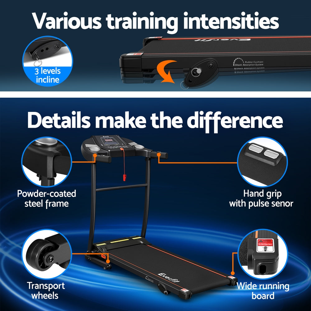 Treadmills: Everfit Treadmill Electric Home Gym Fitness Exercise Equipment Incline 400mm