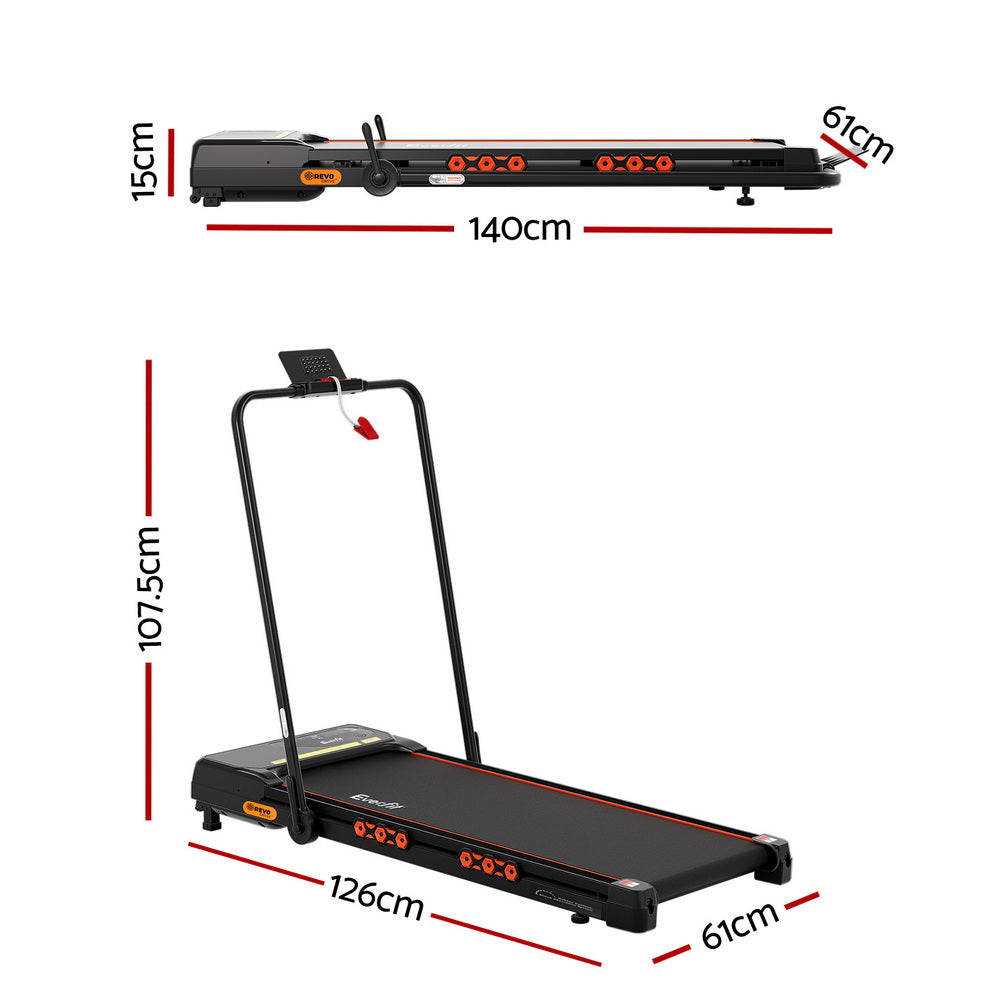 Treadmills: Everfit Treadmill Electric Walking Pad Auto Incline Foldable for Home Gym Black